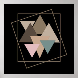 Abstract space modern geometric art poster