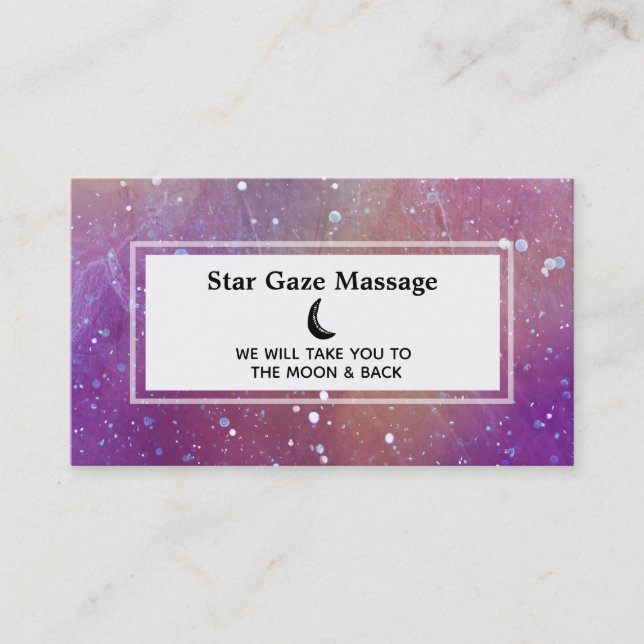 *~* Abstract Space Nebual Universe Stars Glitter Business Card (Front)