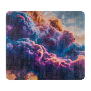 Abstract Space Nebula Art - Colorful Cosmic Cutting Board