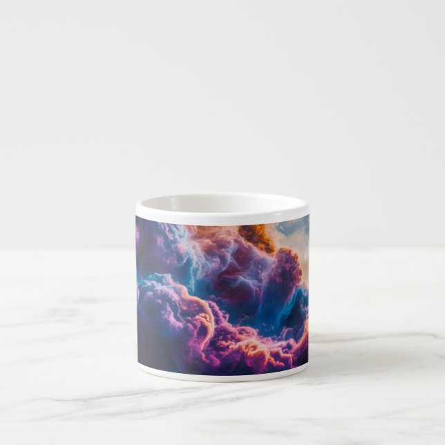 Abstract Space Nebula Art - Colorful Cosmic Espresso Cup (Front)