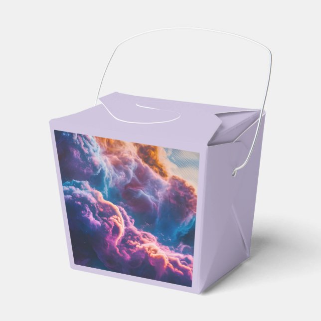 Abstract Space Nebula Art - Colorful Cosmic Favor Boxes (Front Side)