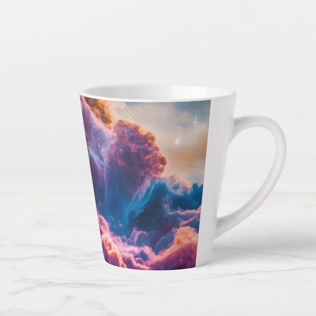 Abstract Space Nebula Art - Colorful Cosmic Latte Mug (Right)