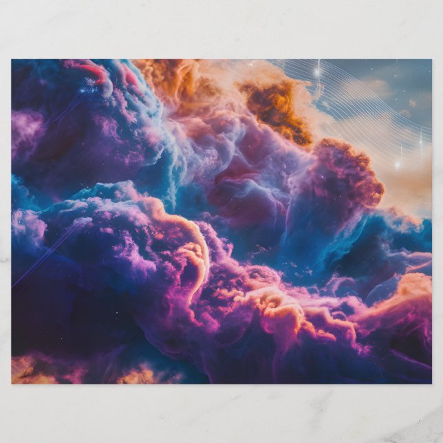 Abstract Space Nebula Art - Colorful Cosmic Letterhead (Front)