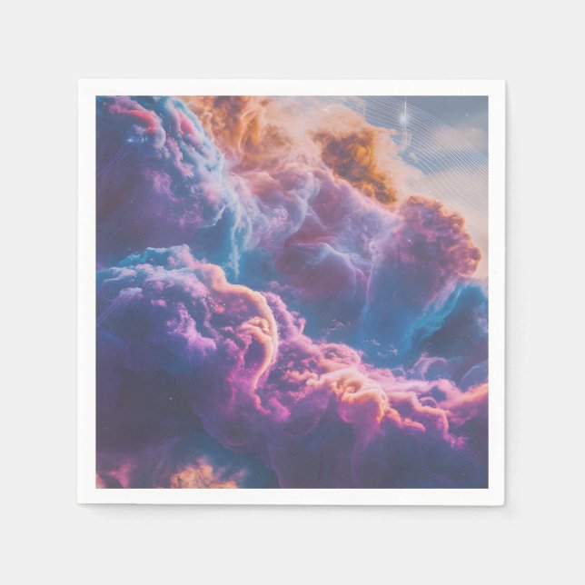 Abstract Space Nebula Art - Colorful Cosmic Napkins (Front)