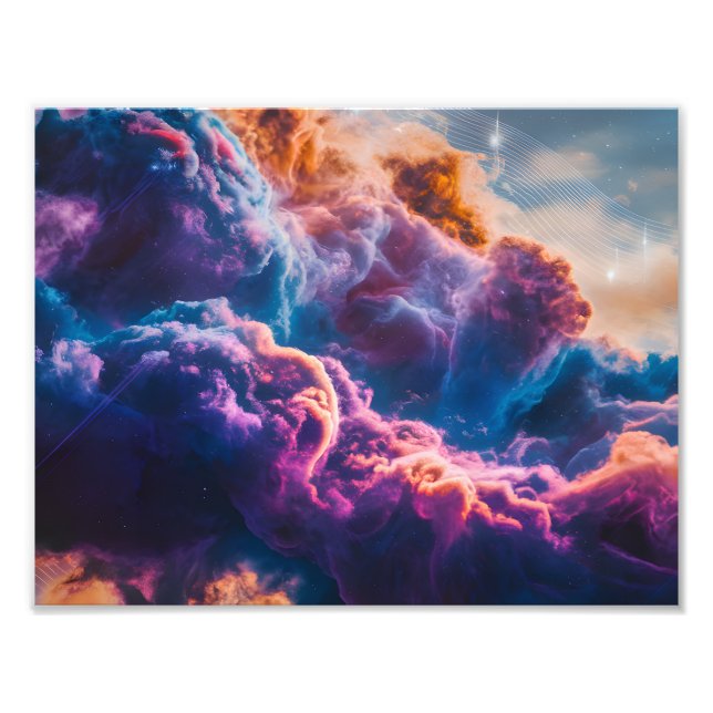 Abstract Space Nebula Art - Colorful Cosmic Photo Print (Front)