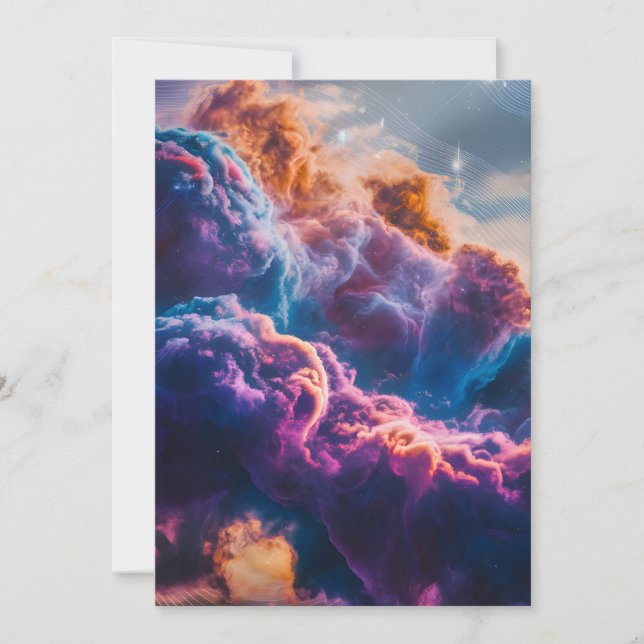 Abstract Space Nebula Art - Colorful Flat Card (Front)