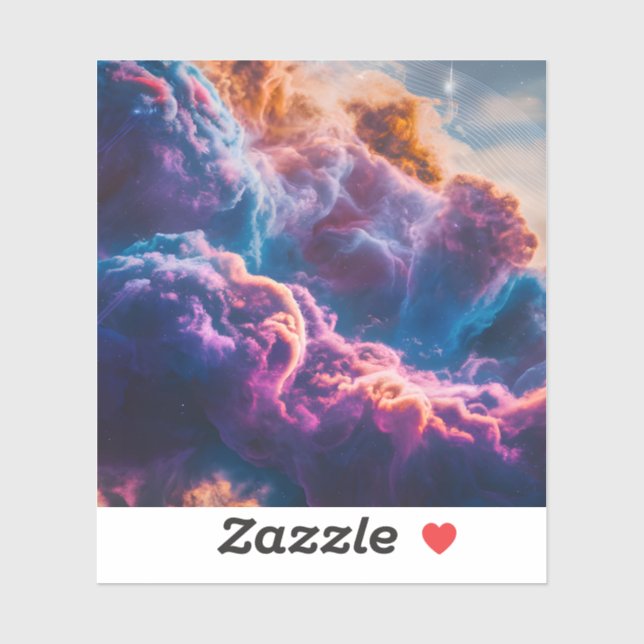 Abstract Space Nebula Art - Colorful Stickers (Sheet)