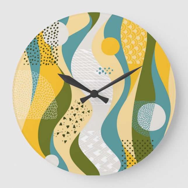 Abstract Space: Smooth Line Ornaments. Large Clock (Front)