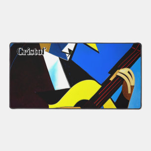 Abstract Spanish Guitarist. Personalized Desk Mat