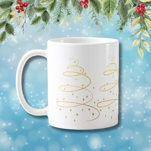 Abstract Sparkling Gold Christmas Tree Coffee Mug