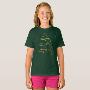 Abstract Sparkling Gold Christmas Tree T-Shirt