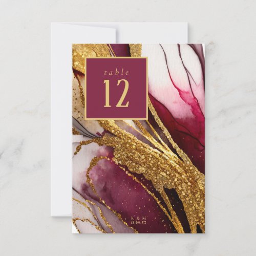 Abstract Sparkling Table Number Wine Red ID1018