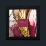 Abstract Sparkling Wedding Party Wine Red ID1018 Gift Box<br><div class="desc">This elegant ensemble in stunning wine-red tones sets a refined tone for your wedding, tantalizing your guests with a glimpse of the opulent celebration that awaits. Enhanced further with the lavish sparkle of gold glitter accents, the coordinating wedding party gift box shown here provides a template to easily add your...</div>