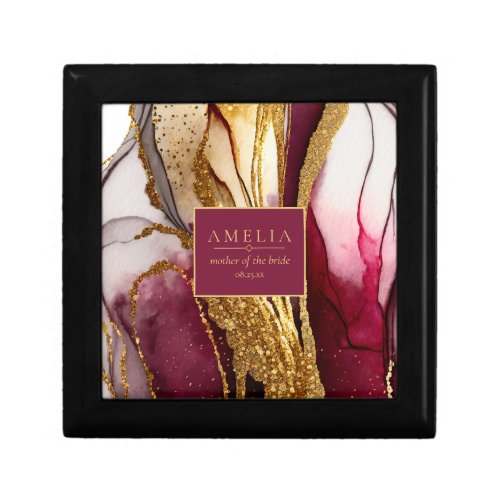 Abstract Sparkling Wedding Party Wine Red ID1018 Gift Box