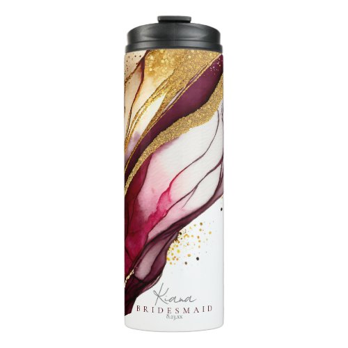Abstract Sparkling Wedding Party Wine Red ID1018 Thermal Tumbler