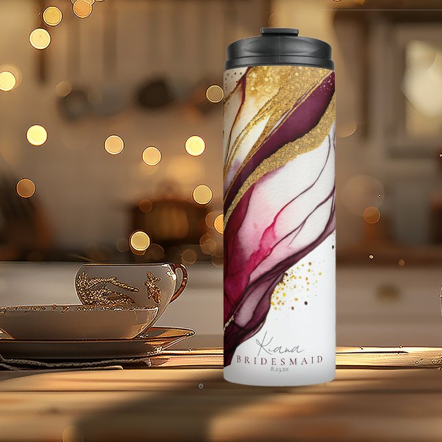 Abstract Sparkling Wedding Party Wine Red ID1018 Thermal Tumbler (Creator Uploaded)