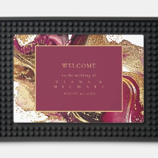 Abstract Sparkling Wedding Welcome Wine Red ID1018