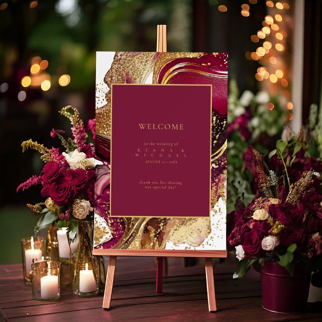 Abstract Sparkling Wedding Welcome Wine Red ID1018 Foam Board (Creator Uploaded)