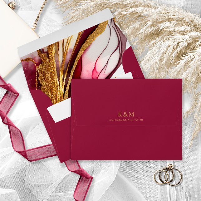 Abstract Sparkling Wedding Wine Red ID1018 Envelope (Creator Uploaded)