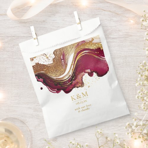 Abstract Sparkling Wedding Wine Red ID1018 Favor Bag