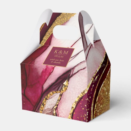 Abstract Sparkling Wedding Wine Red ID1018 Favor Boxes