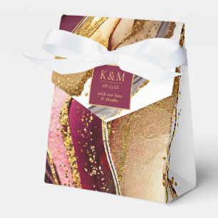 Abstract Sparkling Wedding Wine Red ID1018 Favor Boxes