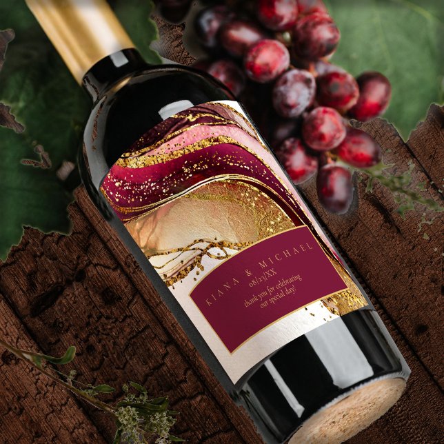 Abstract Sparkling Wedding Wine Red ID1018 Label (Creator Uploaded)
