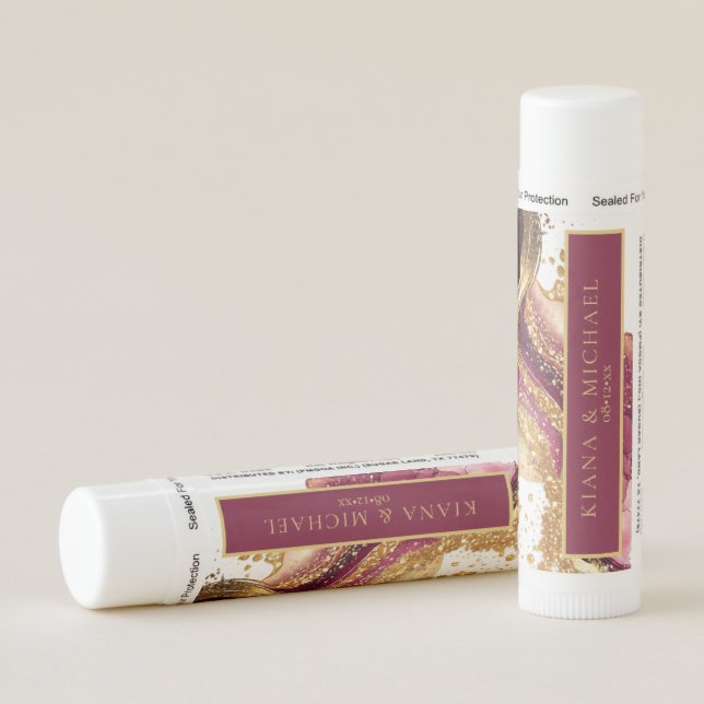 Abstract Sparkling Wedding Wine Red ID1018 Lip Balm (Rotated Right)