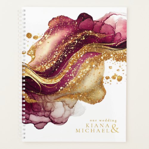 Abstract Sparkling Wedding Wine Red ID1018 Planner