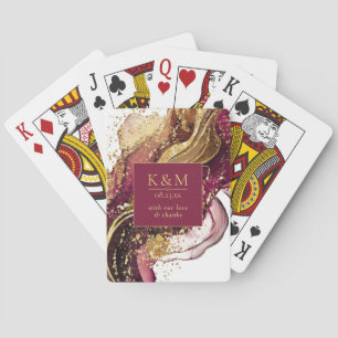 Abstract Sparkling Wedding Wine Red ID1018 Poker Cards