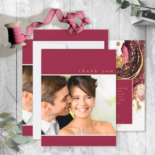 Abstract Sparkling Wedding Wine Red ID1018 Thank You Card