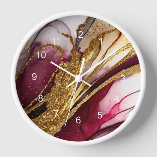 Abstract Sparkling Wine Red ID1018 Clock