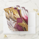 Abstract Sparkling Wine Red ID1018 Pocket Folder<br><div class="desc">This flowing, alcohol ink abstract design sets the perfect tone for a modern apartment or home office. In shades from white to deep wine red, accented with glittering gold, the coordinating pocket folder design shown here provides a template to easily add your name and folder subject. Search ID1018 to see...</div>