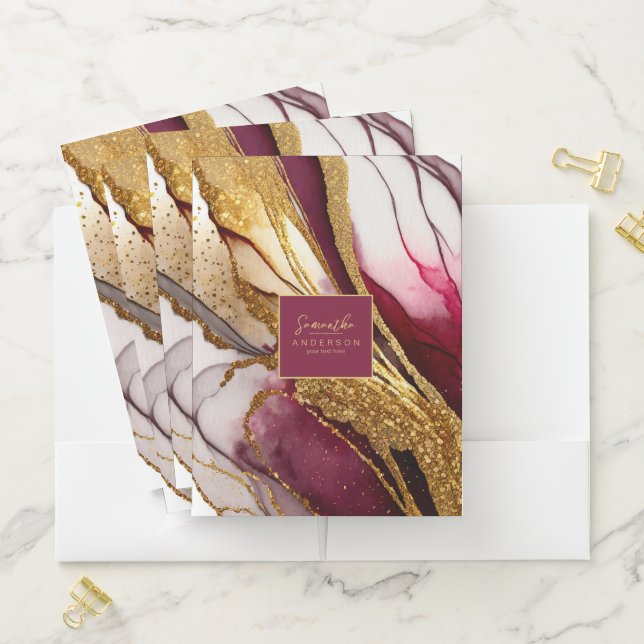 Abstract Sparkling Wine Red ID1018 Pocket Folder (In Situ)