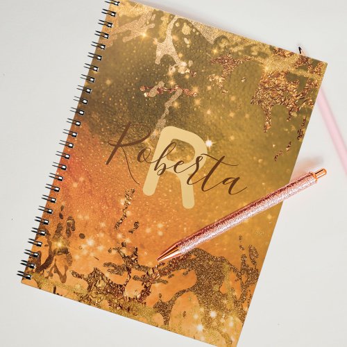 Abstract Sparkly Copper Bronze Modern Glam Chic  Notebook