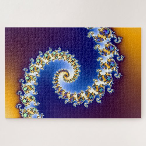 Abstract Spiral Fractal Gradient Jigsaw Puzzle