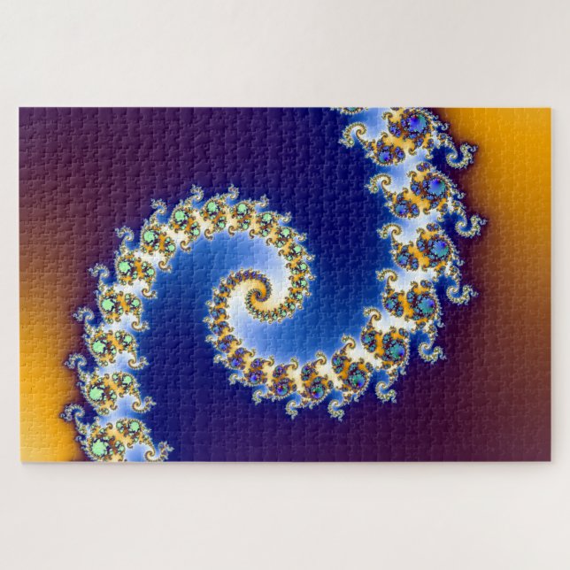 Abstract Spiral Fractal Gradient Jigsaw Puzzle (Horizontal)