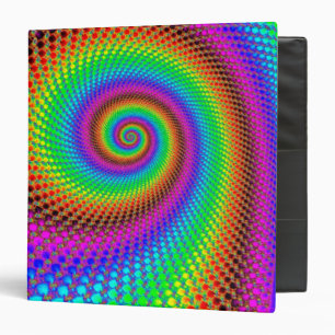 Abstract Spiral Fractal - neon colored Binder