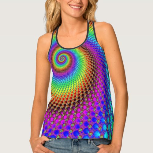 Abstract Spiral Fractal _ neon colored Tank Top