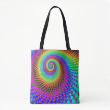 Abstract Spiral Fractal - neon colored
