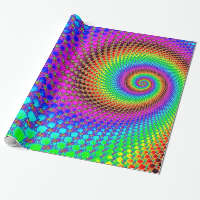 Abstract Spiral Fractal Wrapping Paper (Unrolled)