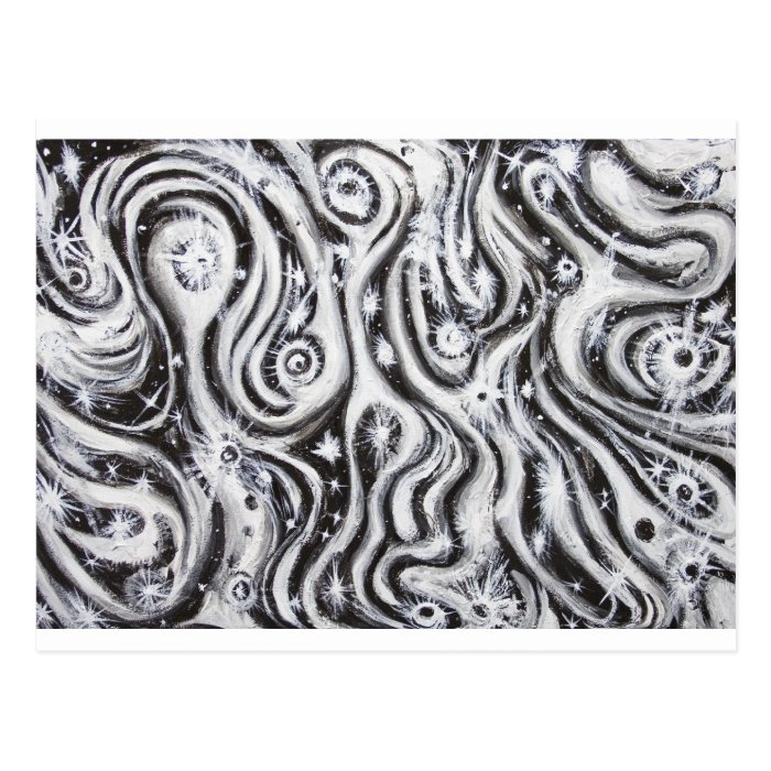 Abstract Spiral Galaxies (surrealism pattern) Postcard
