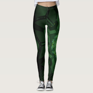 Abstract spiral neon lighting image leggings