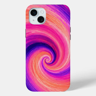 Abstract Spiral Paint Swirl Pattern iPhone 15 Plus Case