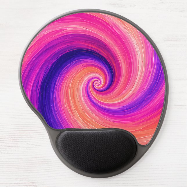 Abstract Spiral Paint Swirl Pattern Gel Mouse Pad (Front)