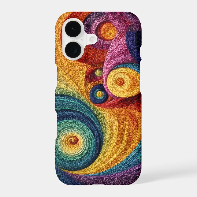 Abstract Spiral Pattern Colorful 3D Swirl Texture iPhone Case (Back)