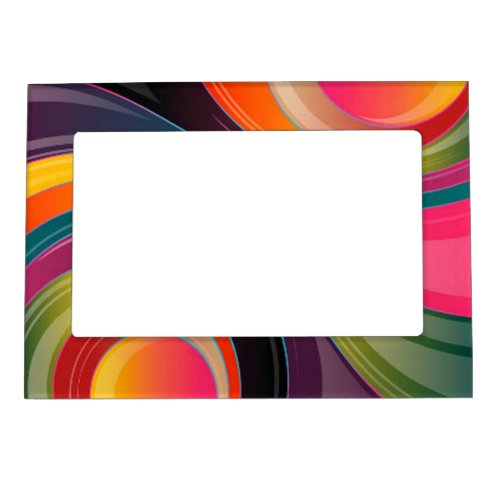 Abstract spiral rainbow colorful design magnetic frame