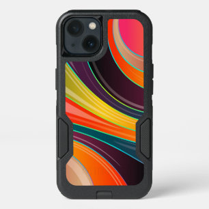 Abstract spiral rainbow colorful design iPhone 13 case