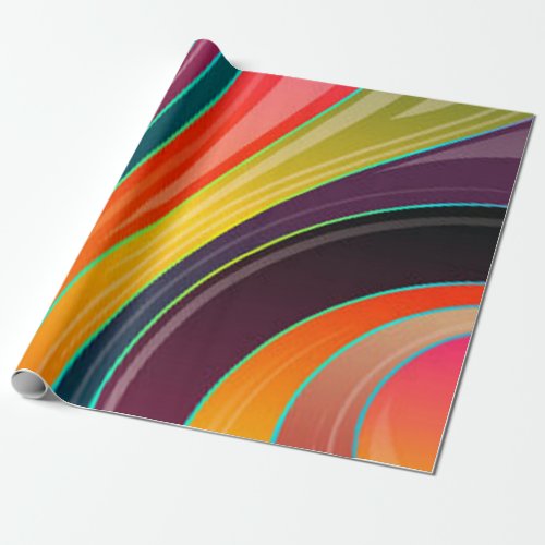 Abstract spiral rainbow colorful design wrapping paper