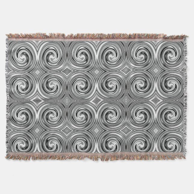 Abstract Spiral Swirl Pattern #56 Throw Blanket (Front)